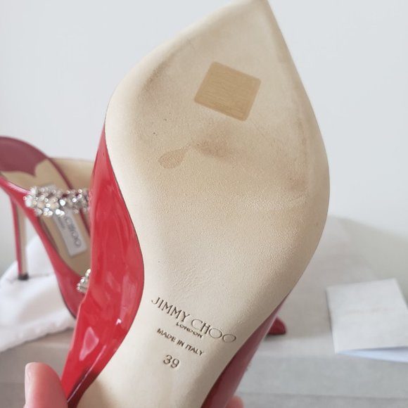 ❌SOLD❌Jimmy Choo Bing 100 Patent Leather Mules - Picture 5 of 8